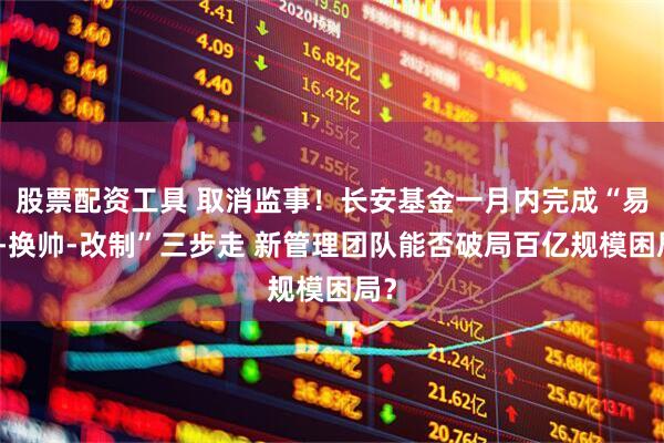 股票配资工具 取消监事！长安基金一月内完成“易主-换帅-改制”三步走 新管理团队能否破局百亿规模困局？